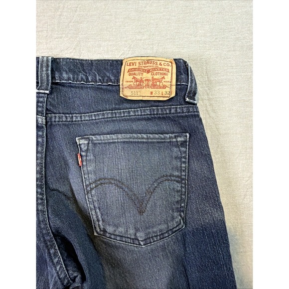 Levis Jeans Mens Size 32 x 34 Blue Denim 511 Skinny Fit Straight Leg Stretch - Picture 10 of 10